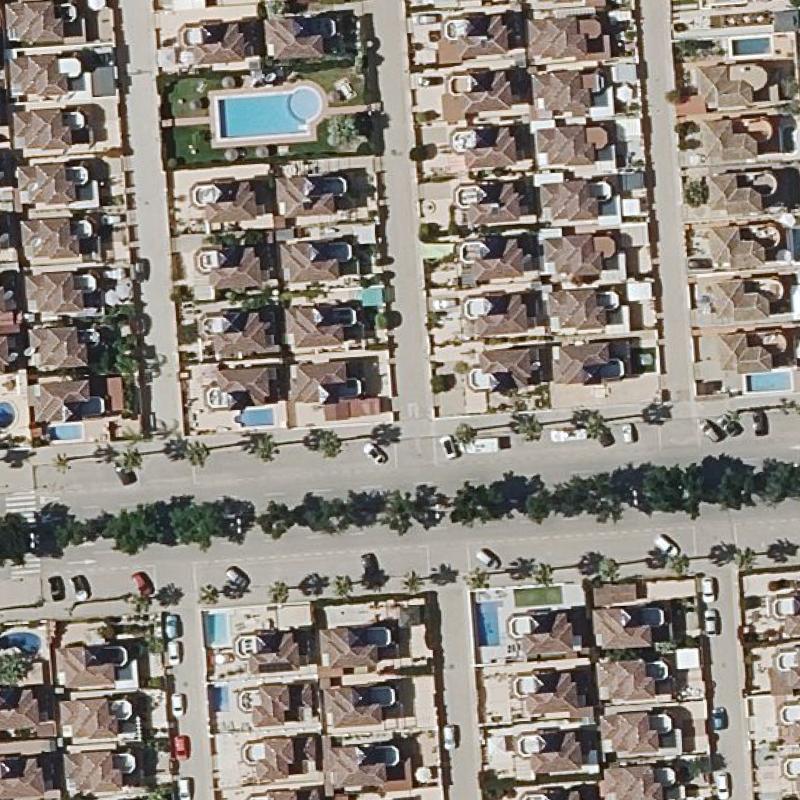 Aerial orthophoto of the building with the measurement points overlaid